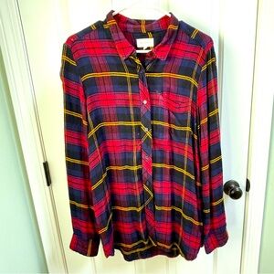 Melloday plaid flannel shirt size L